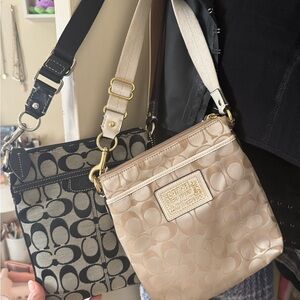 Coach Crossbody Bags Black and Cream Collection